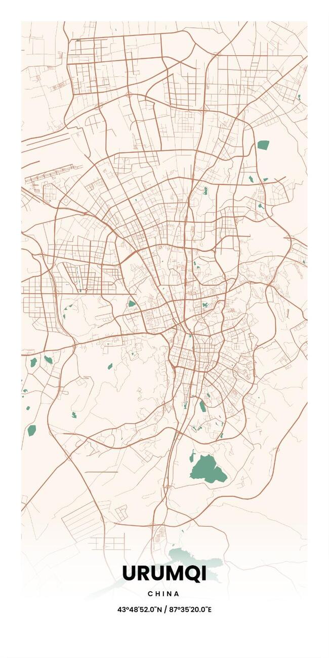 中国乌鲁木齐市地图底图电子版素材
