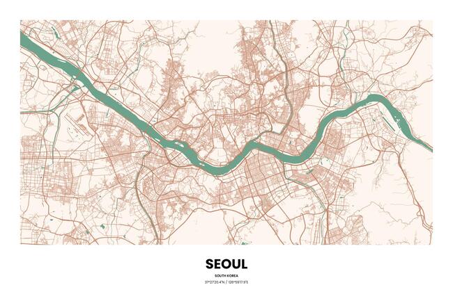South Korea/韩国Seoul/首尔地图底图电子版素材
