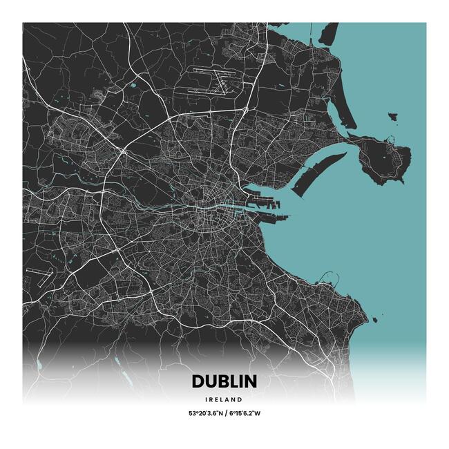 Ireland/爱尔兰Dublin/都柏林地图底图电子版素材