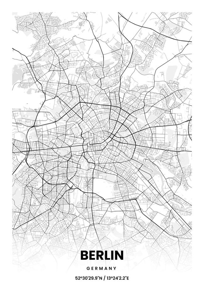 Germany/德国Berlin/柏林地图底图电子版素材