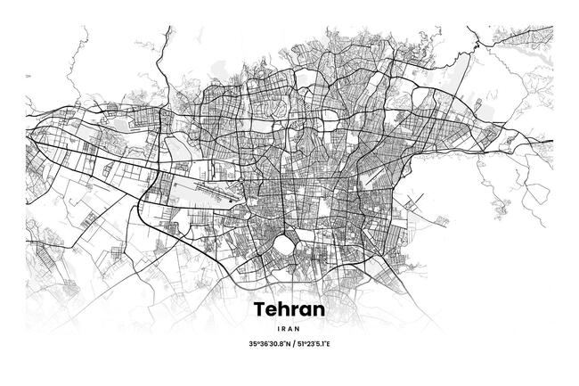 Iran/伊朗Tehran/德黑兰地图底图电子版素材