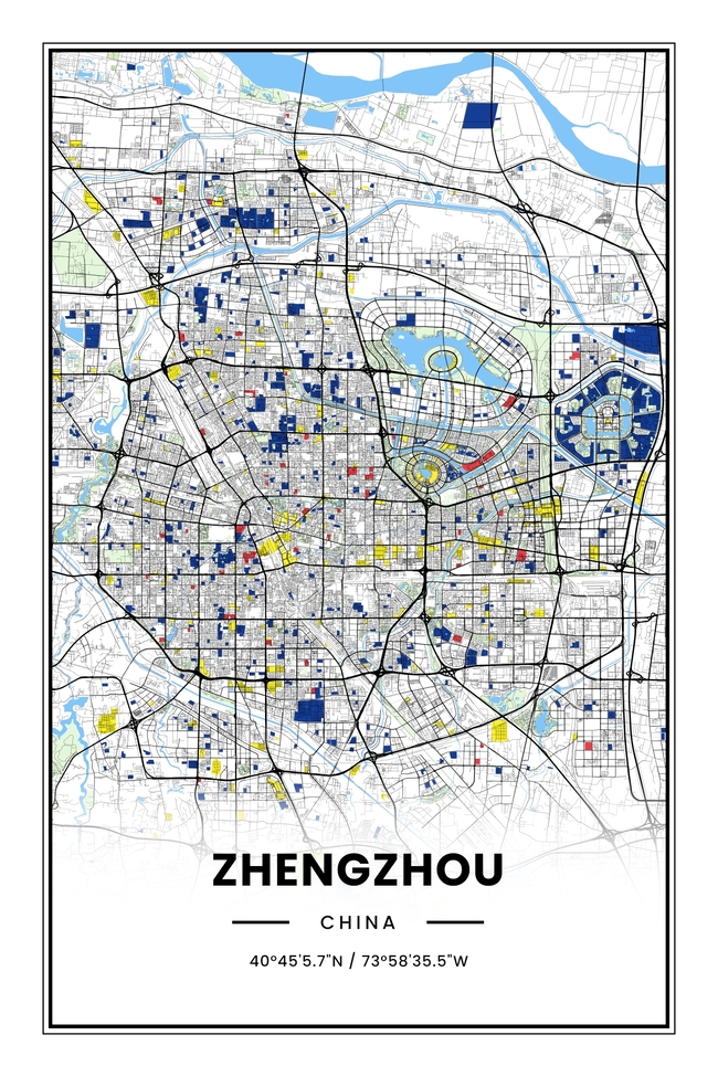 中国郑州市地图底图电子版素材