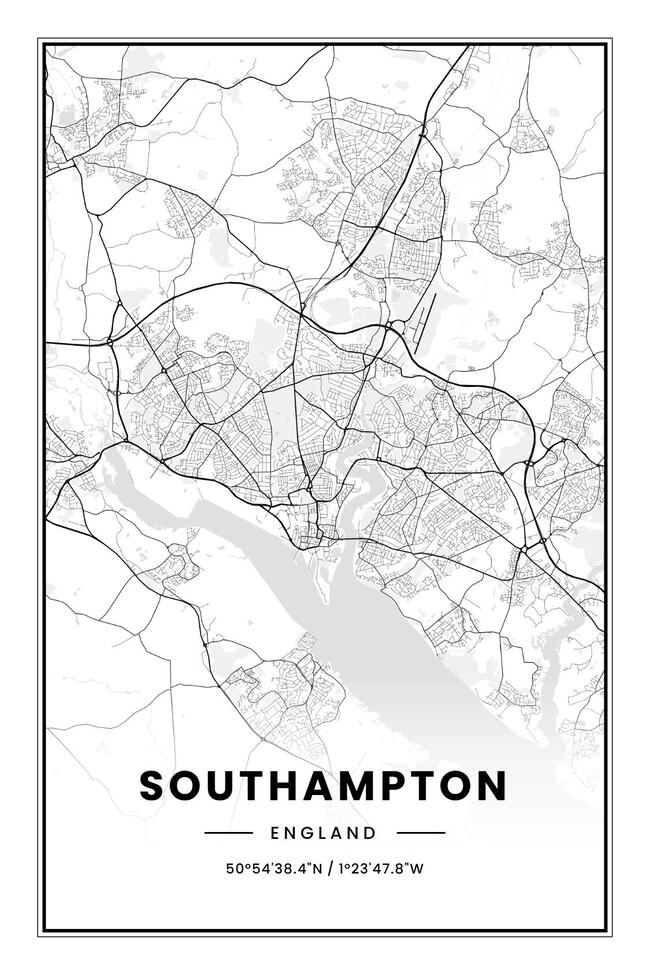 England/英格兰南安普顿 (Southampton)地图底图电子版素材