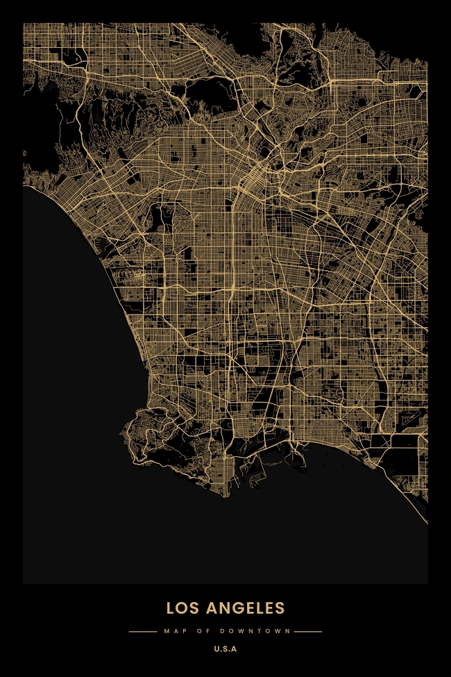United States/美国洛杉矶 (Los Angeles)地图底图电子版素材