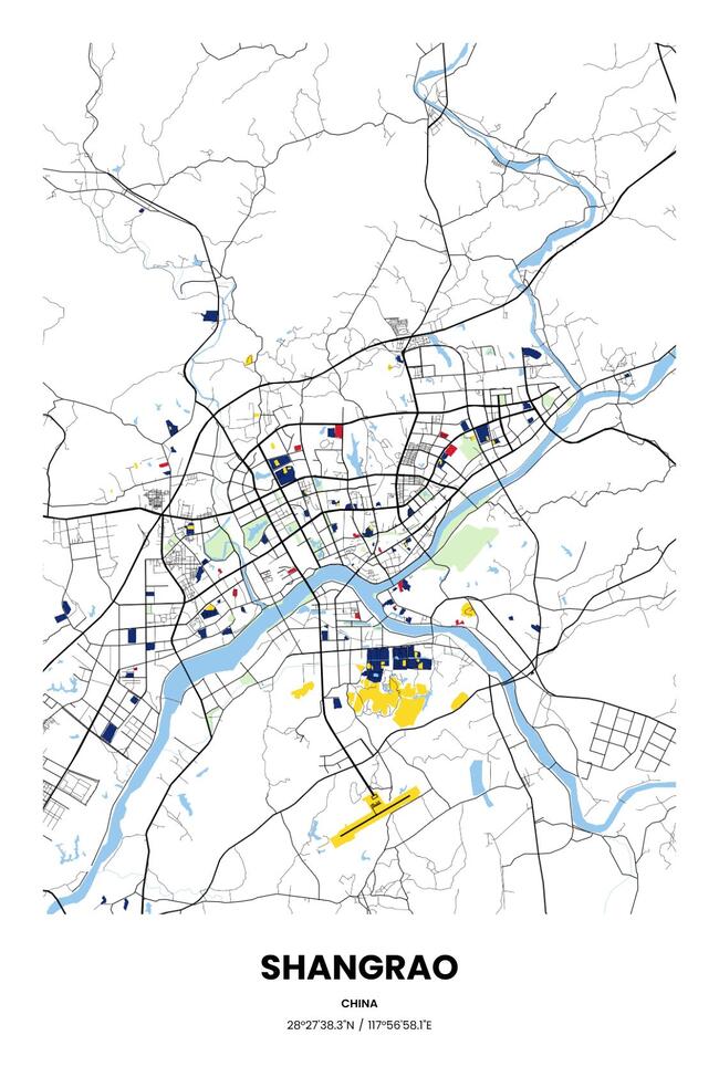 中国上饶市地图底图电子版素材