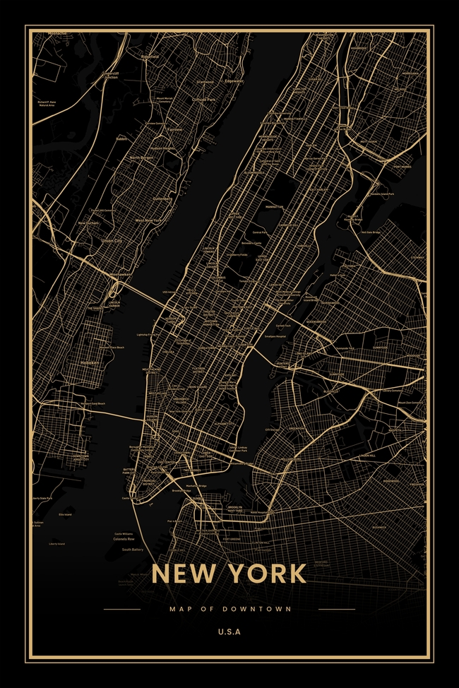 United States/美国纽约 (New York) 地图底图电子版素材