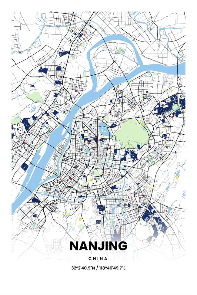 中国南京市地图底图电子版素材