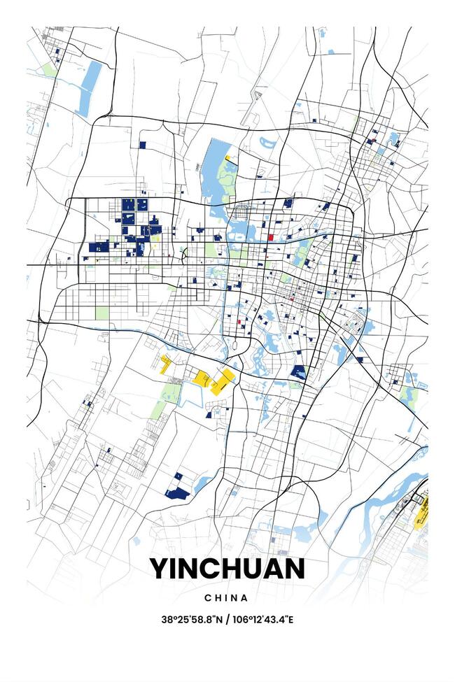 中国银川市地图底图电子版素材