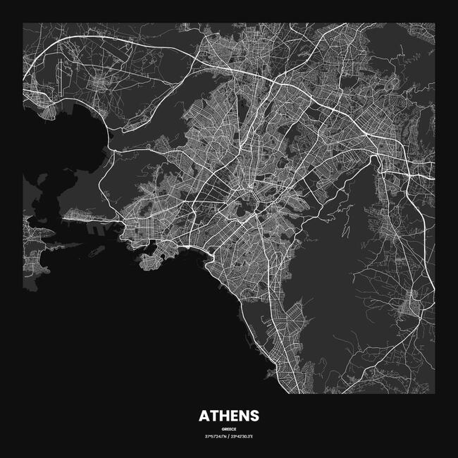 Greece/希腊Athens/雅典地图底图电子版素材