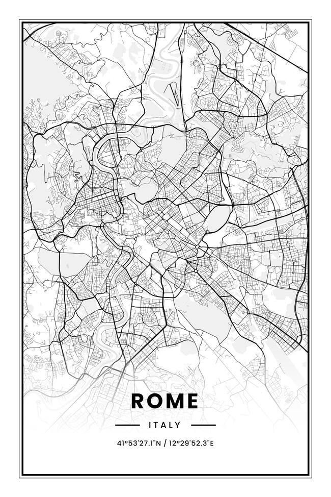 Italy罗马 (Rome)地图底图电子版素材