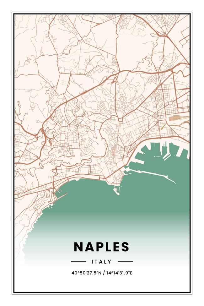 Italy那不勒斯 (Naples)地图底图电子版素材