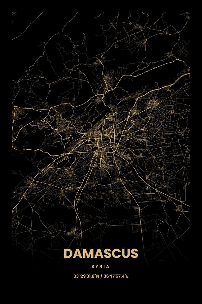 Syria/叙利亚Damascus/大马士革地图底图电子版素材