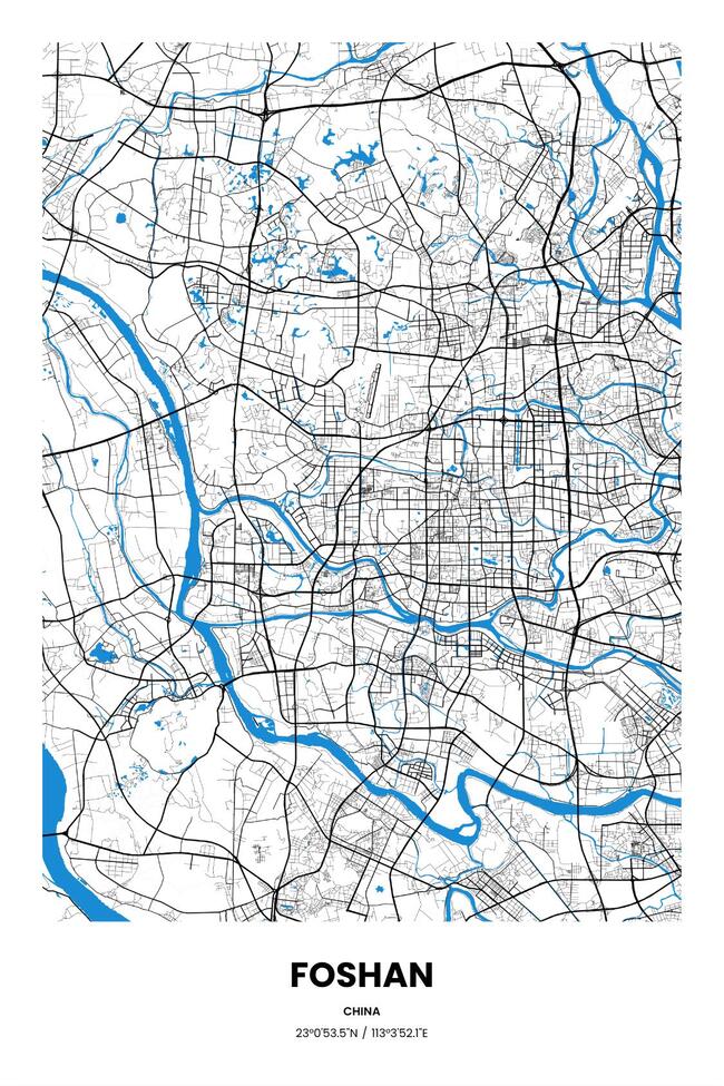 中国佛山市地图底图电子版素材