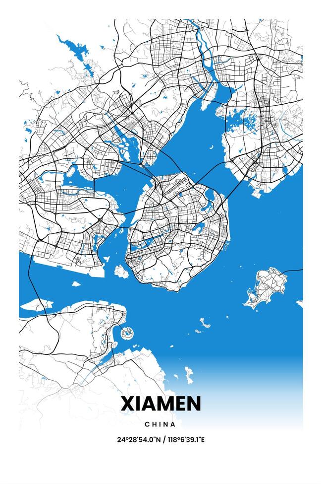 中国厦门市地图底图电子版素材