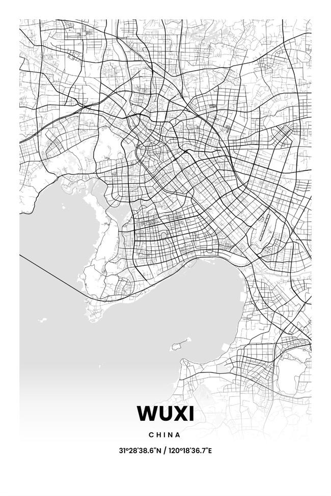 中国无锡市地图底图电子版素材