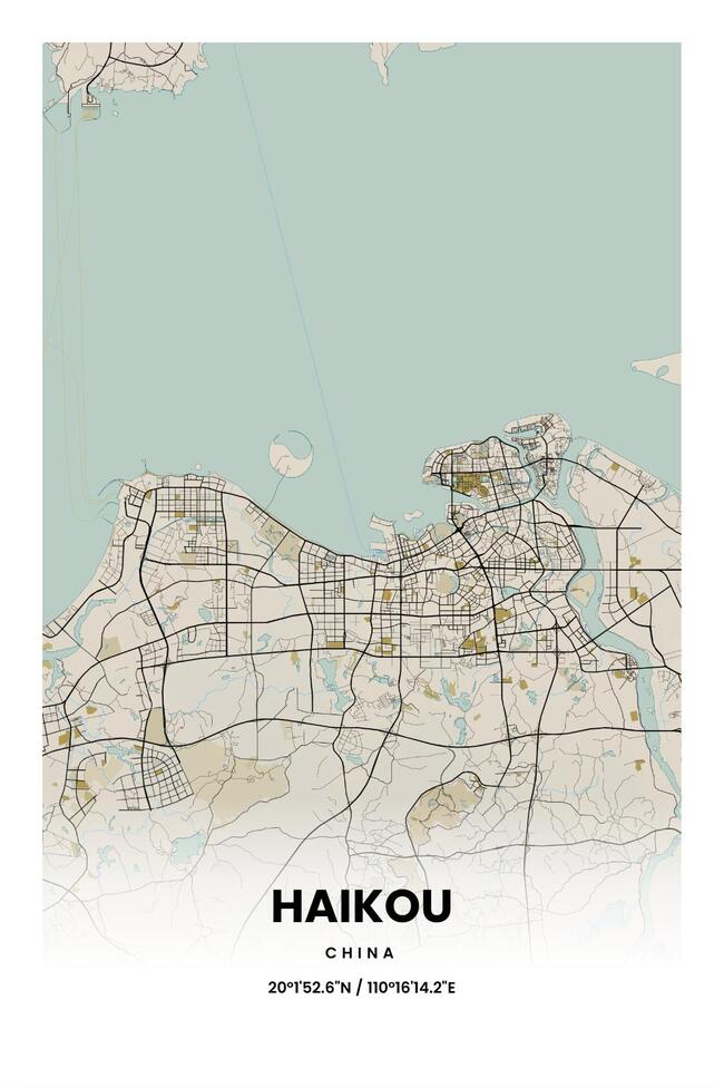 中国海口市地图底图电子版素材