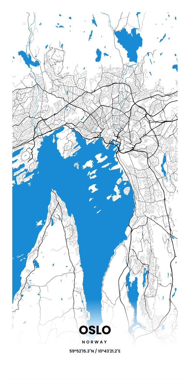 Norway/挪威Oslo/奥斯陆地图底图电子版素材