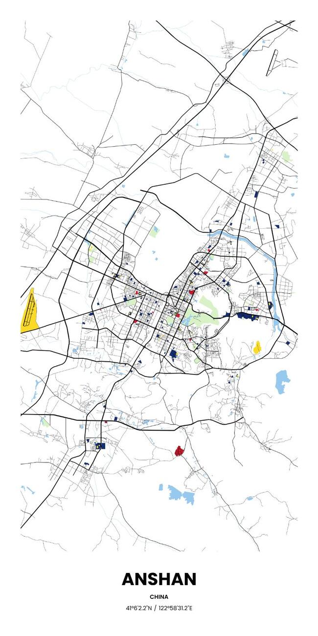 中国鞍山市地图底图电子版素材