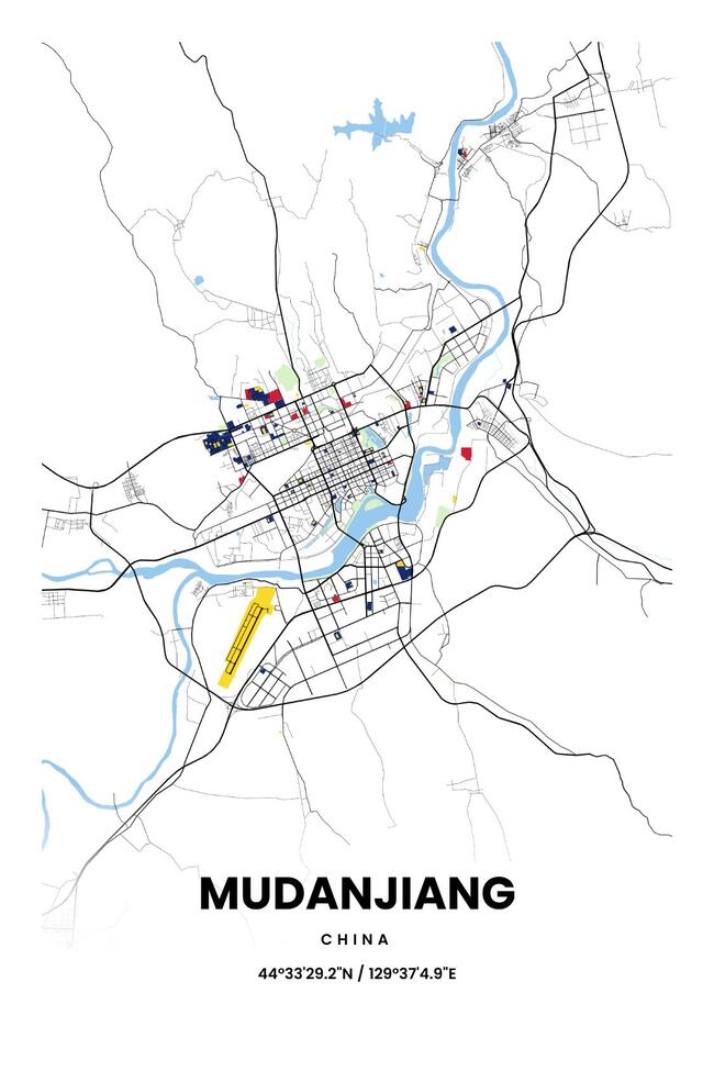 中国牡丹江市地图底图电子版素材