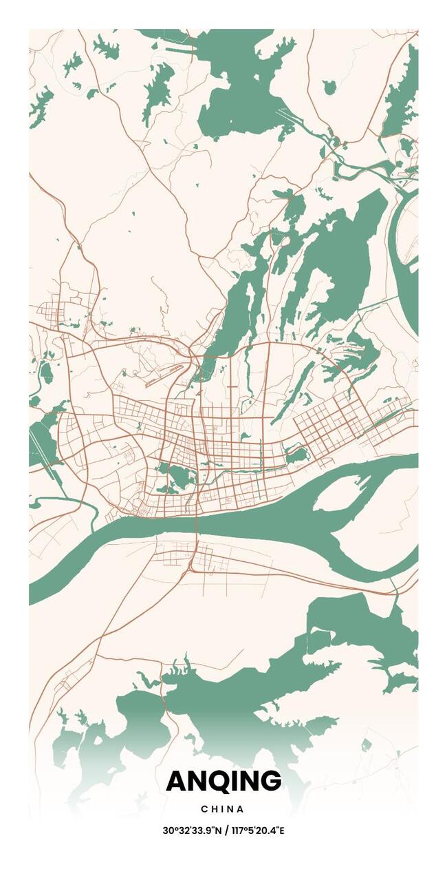 中国安庆市地图底图电子版素材
