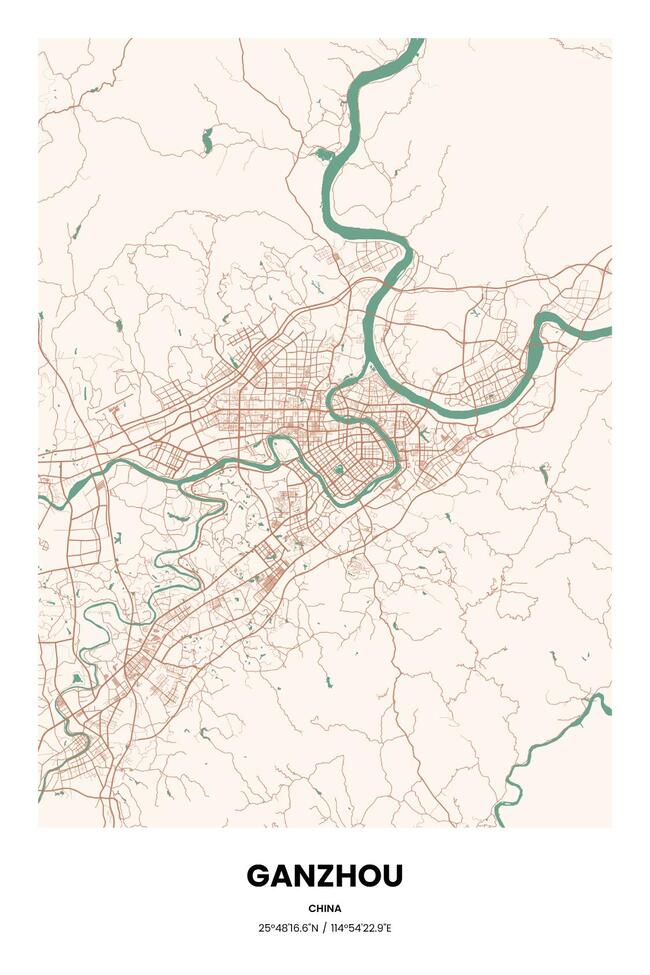 中国赣州市地图底图电子版素材