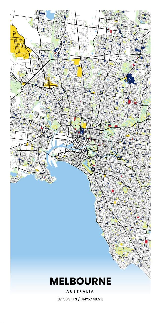 Australia/澳大利亚Melbourne/墨尔本地图底图电子版素材