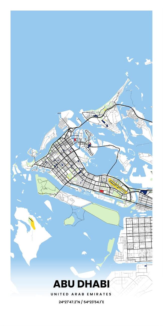 United Arab Emirates/阿拉伯联合酋长国Abu Dhabi/阿布扎比地图底图电子版素材