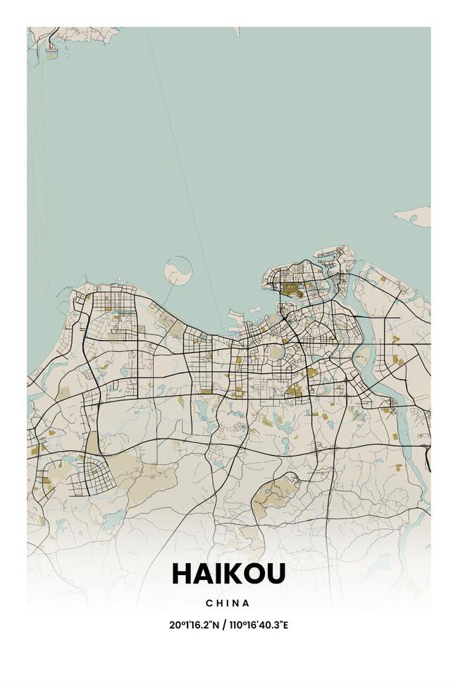 中国海口市地图底图电子版素材