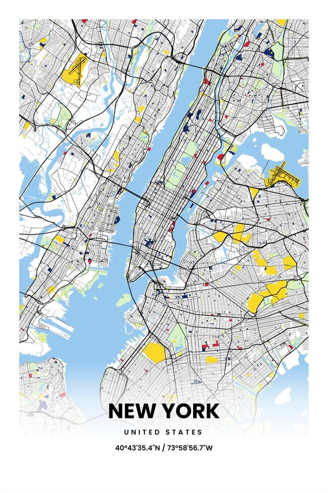 United States/美国New York/纽约地图底图电子版素材