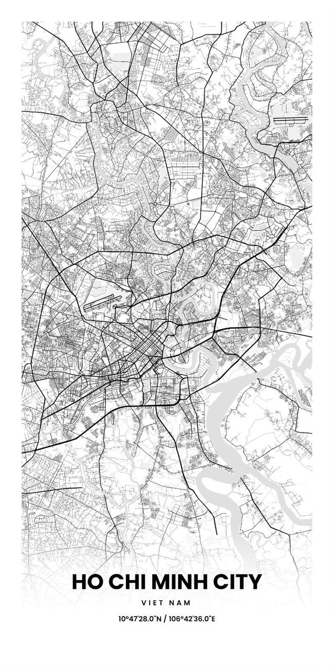 Viet Nam/越南Ho Chi Minh city/胡志明市地图底图电子版素材