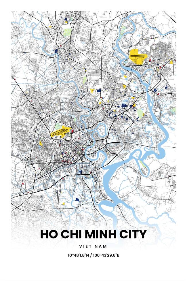 Viet Nam/越南Ho Chi Minh city/胡志明市地图底图电子版素材
