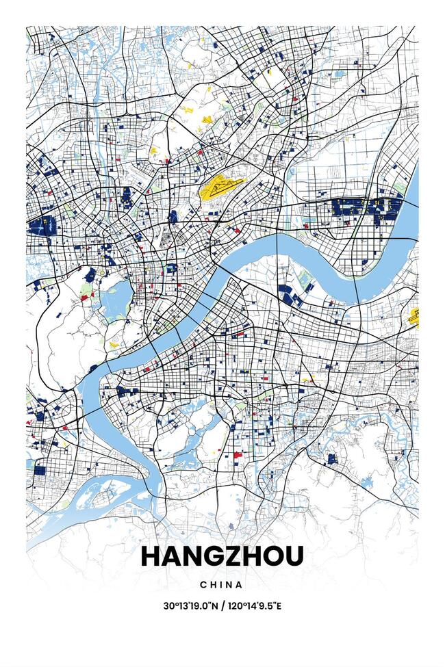 中国杭州市地图底图电子版素材