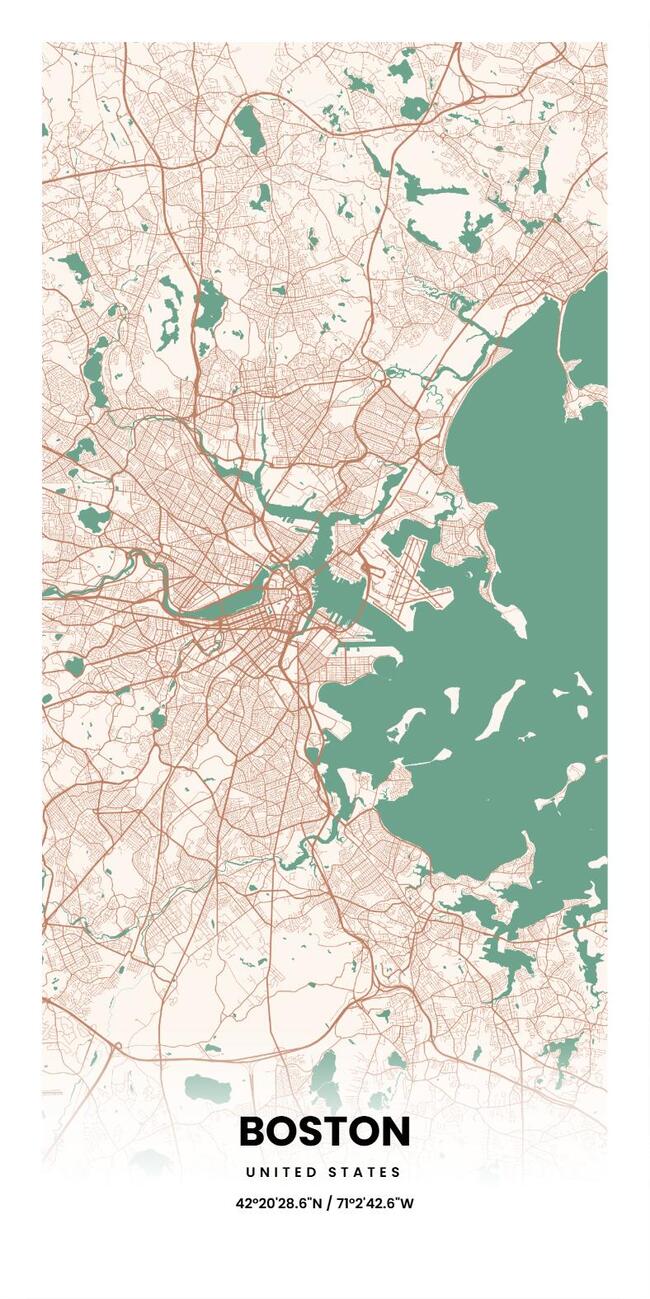 United States/美国Boston/波士顿地图底图电子版素材